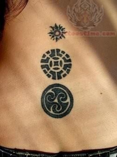 Trendy Symbol Tattoo On Back