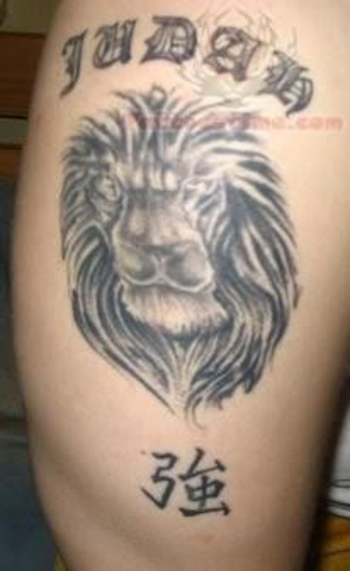 Elegant Lion Symbol Tattoo