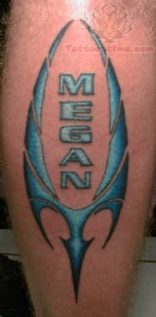 Blue MEGAN Symbol Tattoo
