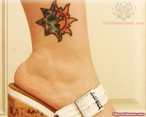 Taino Sun Tattoo On Ankle