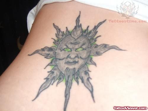 Grey Ink Taino Sun Tattoo