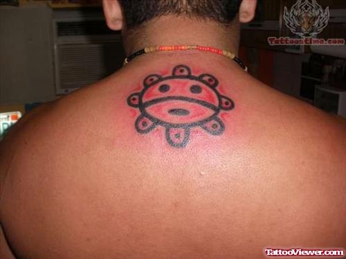 Upper Back Taino Sun Tattoo