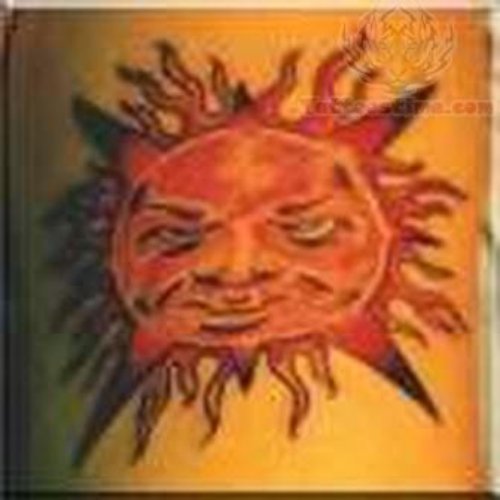 Devil Sun Moon Tattoo Design