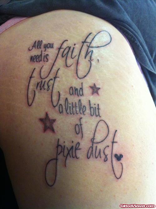 Quote Upper Thigh Tattoo
