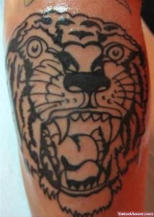 Cool Angry Tiger Head Tattoo