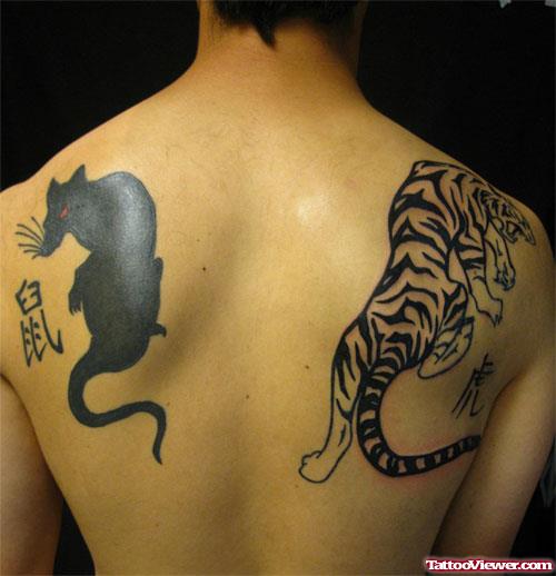 Tiger Tattoo On Right Back Shoulderr