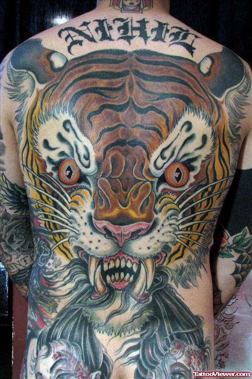 Back Body Tiger Tattoo For Men
