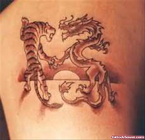 Tiger And Drgon Tattoo