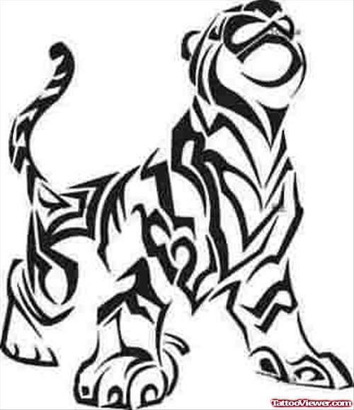 Roaring Tribal Tiger Tattoo Design