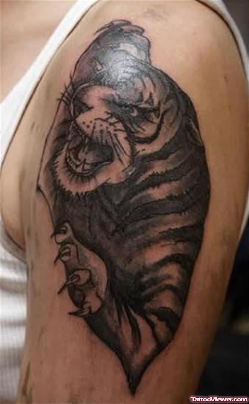 Tiger Attacking Tattoo