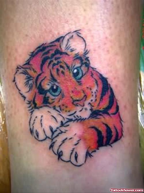 Attractive Little Tiger Tattoos For Girls