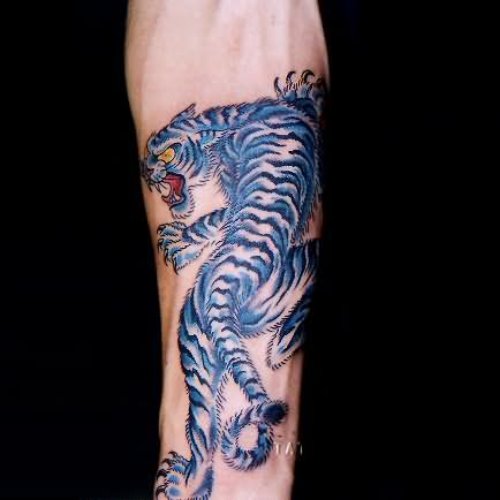 Blue Tiger Tattoo Picture