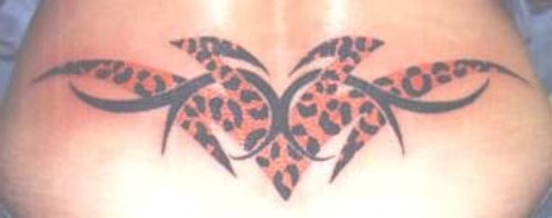 Beautiful Tiger Skin Tattoo On Lower Waist