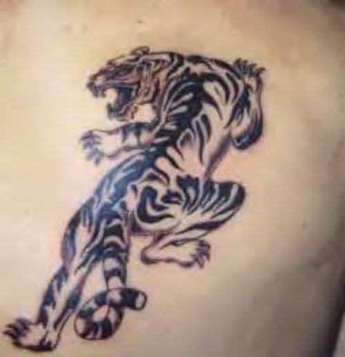 Shining Black Tiger Tattoo