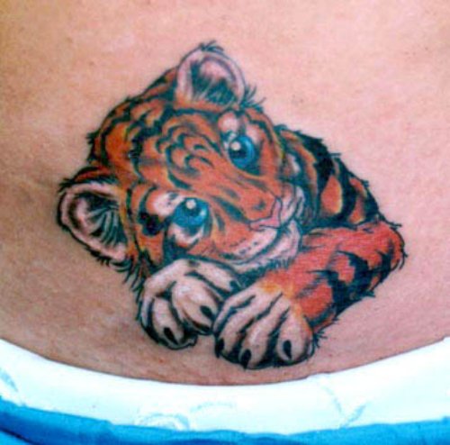 Awesome Colored Tiger Tattoo