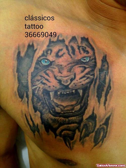 tiger tattoo on chest