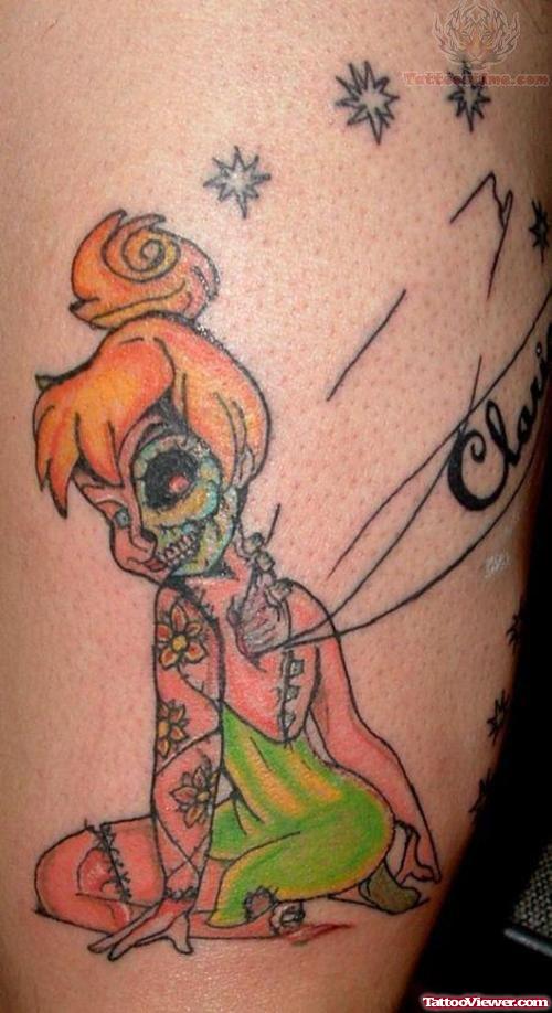 Tinkerbell Tattoo On Skin