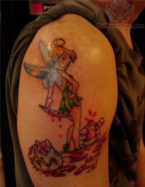 Hello Kitty Tinkerbell Tattoo