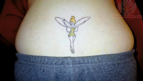 Tinkerbell Tattoo On Lower Back For Girls