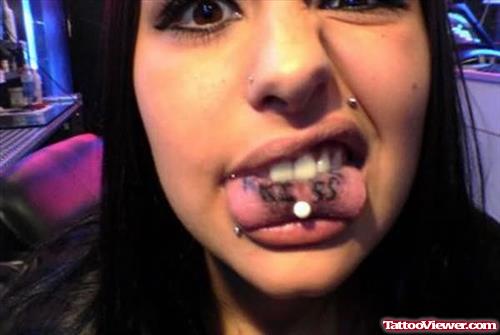 Stylish Tongue Tattoo