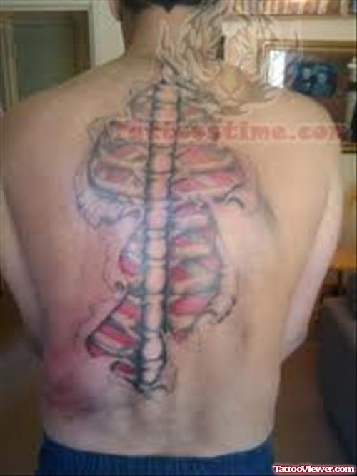 Torn Ripped Skin Tattoo On Back For Men