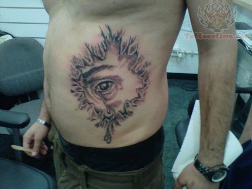 eye- Torn Ripped Skin Tattoo