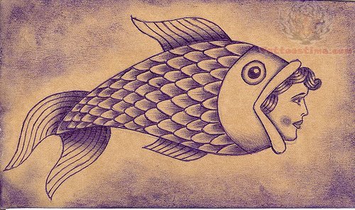Traditioanl Fish Tattoo