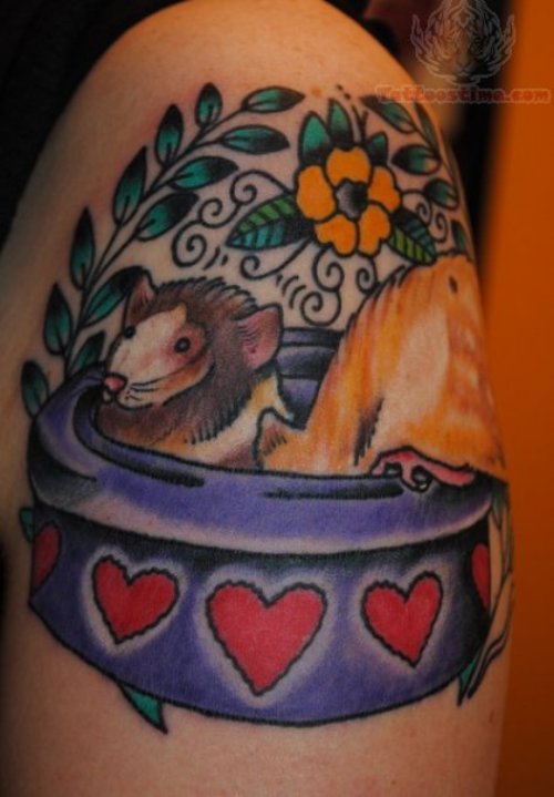 Traditional Mice Colorful Tattoo