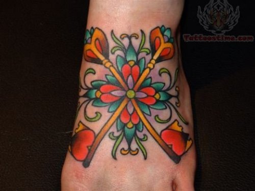 Traditioanl Tattoo On Foot