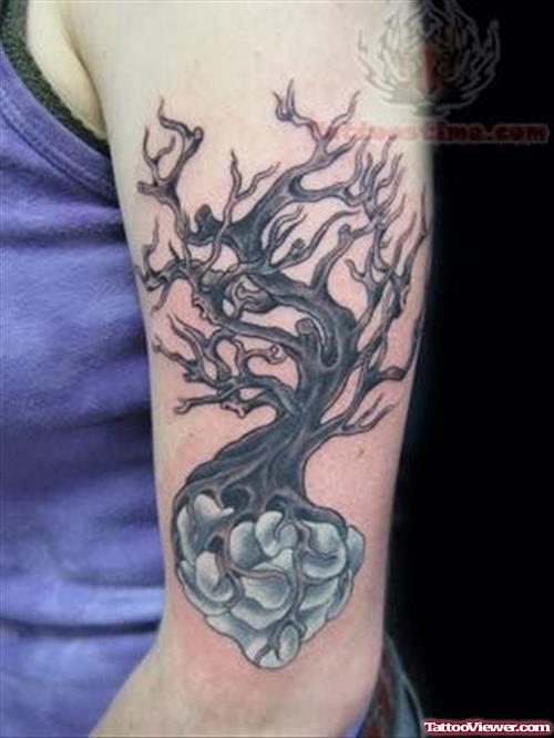 Tree Tattoo On Left Bicep