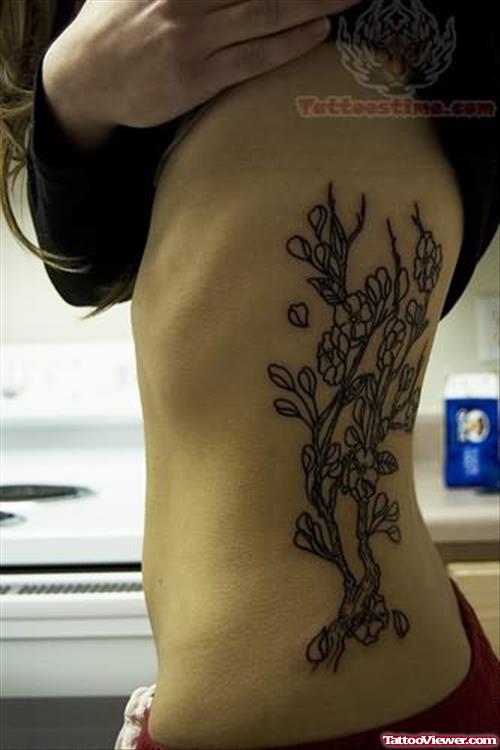 Tree Tattoo For Side Rib