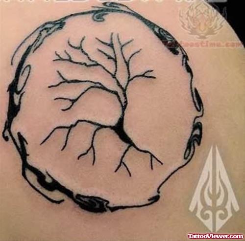Stylish Tree Tattoo On Back