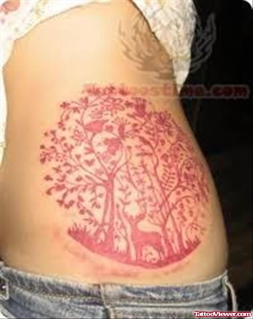 Colored Tree Tattoo