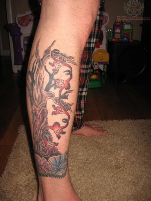 My Tree Tattoo On Leg
