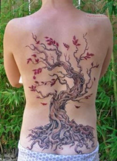 Back Body Large Tree Tattoo