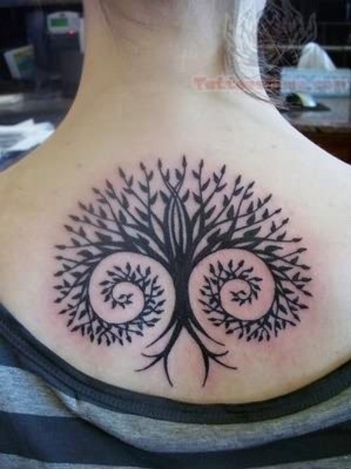 Back Shoulder Awesome Tree Tattoo