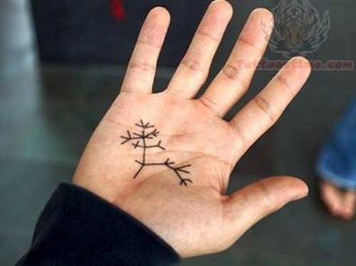 Tree Tattoo on Palm