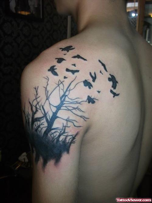 tree with birds tattoo