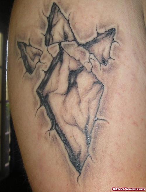 Grey Ink Goron Tribal Tattoo