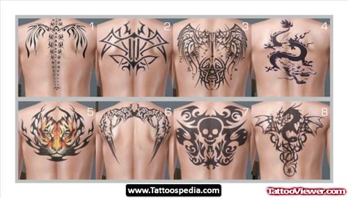 Back Body Black Ink Tribal Tattoos