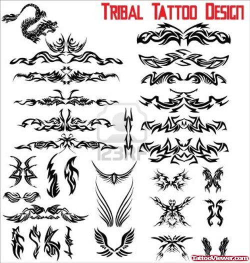 Black Ink Tribal Tattoo Designs