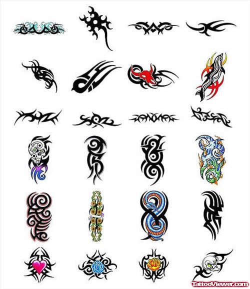 Amazing Colored Tribal Tattoos Designs