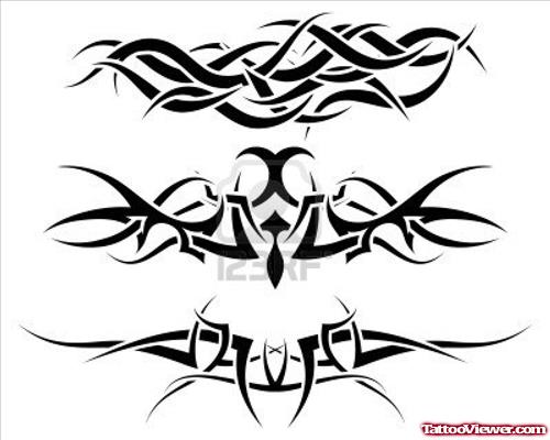 Attractive Black Ink Tribal Tattoos Designs