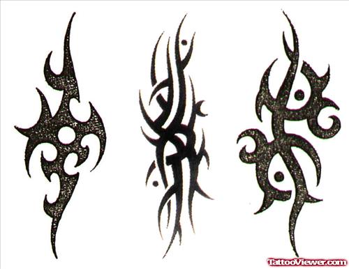 Awful Black Ink Tribal Tattoos Designs