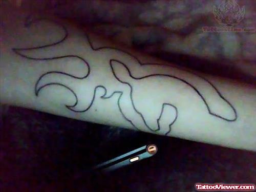 Tribal Outline Tattoo On Arm