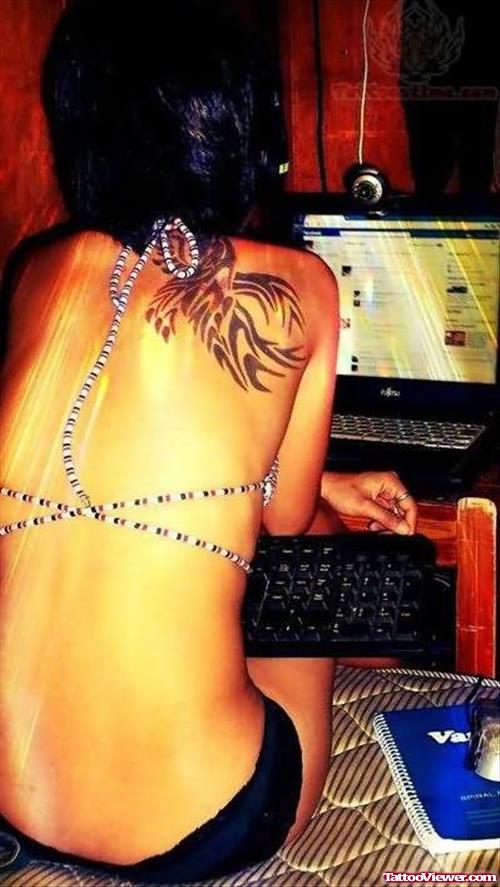 Back Shoulder Tribal Tattoo