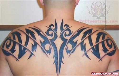 Shining Black Tribal Tattoo