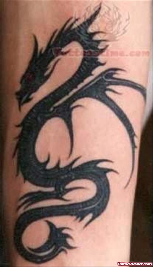 Black Dragon Tribal Tattoo
