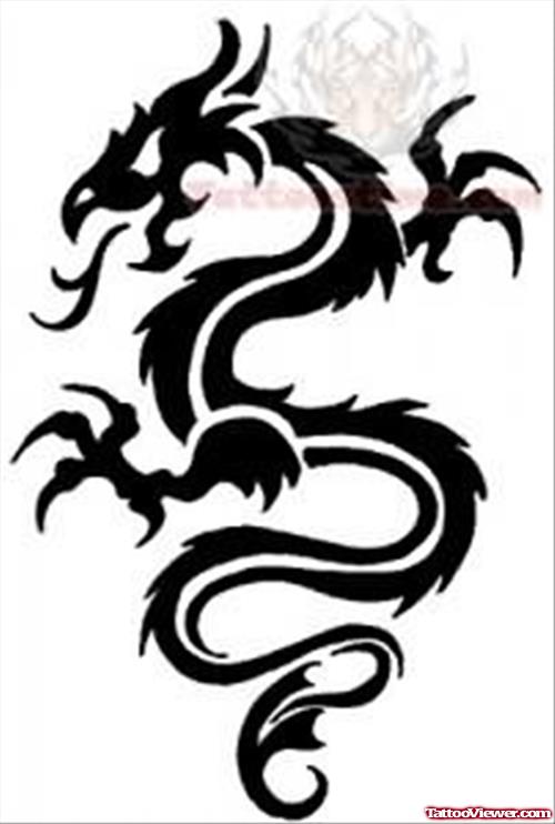 Tribal Dragon Tattoo