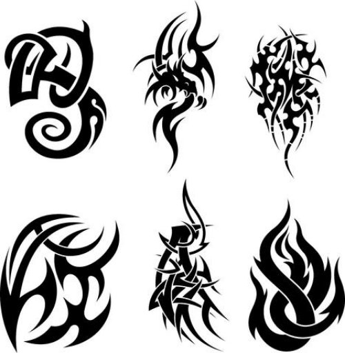 Black Ink Tribal Tattoos Deisgn